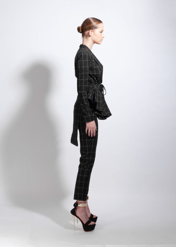 Black Plaid Corset Jacket - Image 3