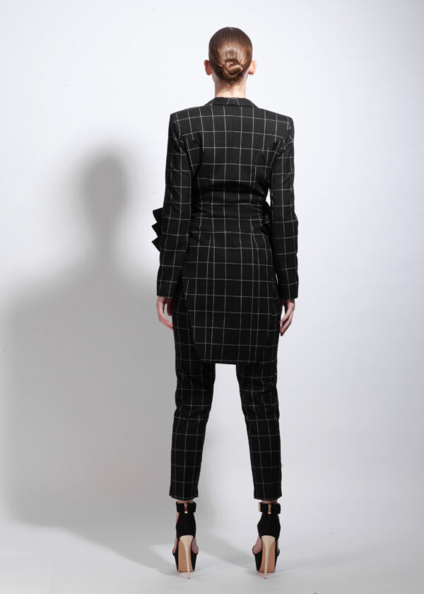 Black Plaid Corset Jacket - Image 4