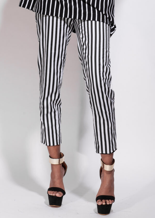 Black White Striped Pants