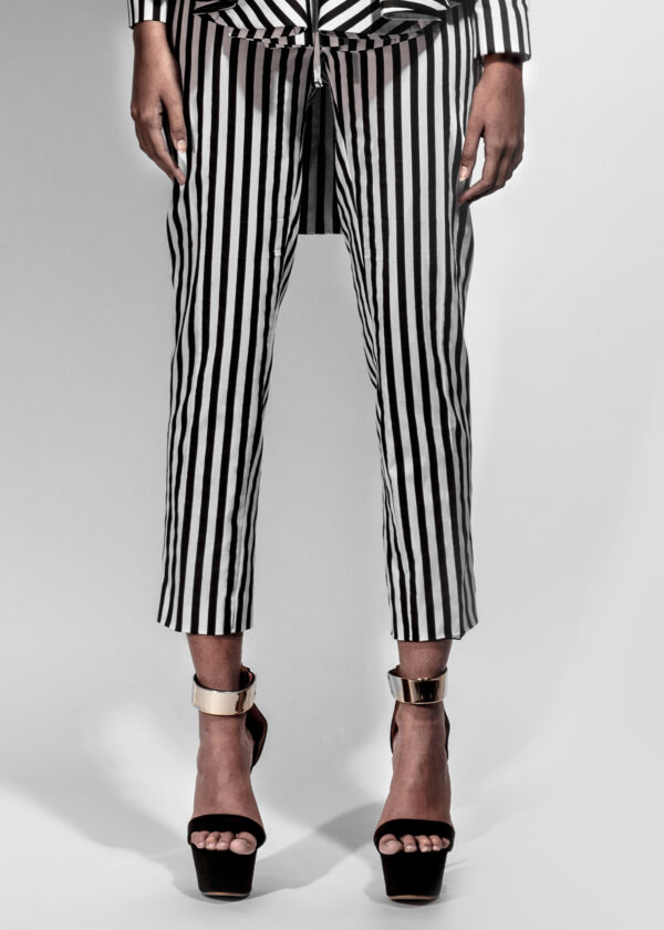 Black White Striped Pants - Image 3