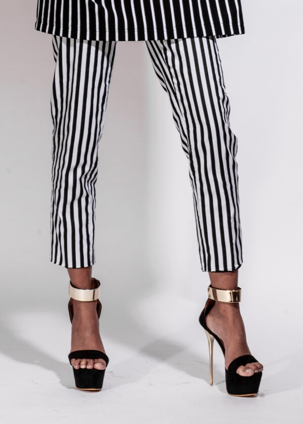 Black White Striped Pants - Image 2