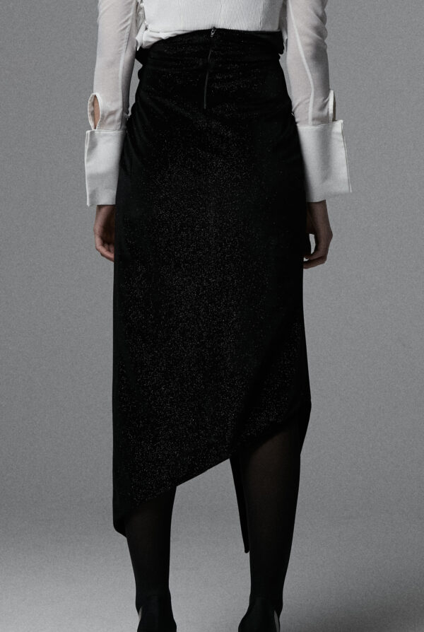 Velvet Black Glitter Skirt - Image 3